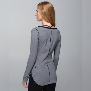 Lululemon Awesoma Henley Hyper Stripe Black Heathered Slate
